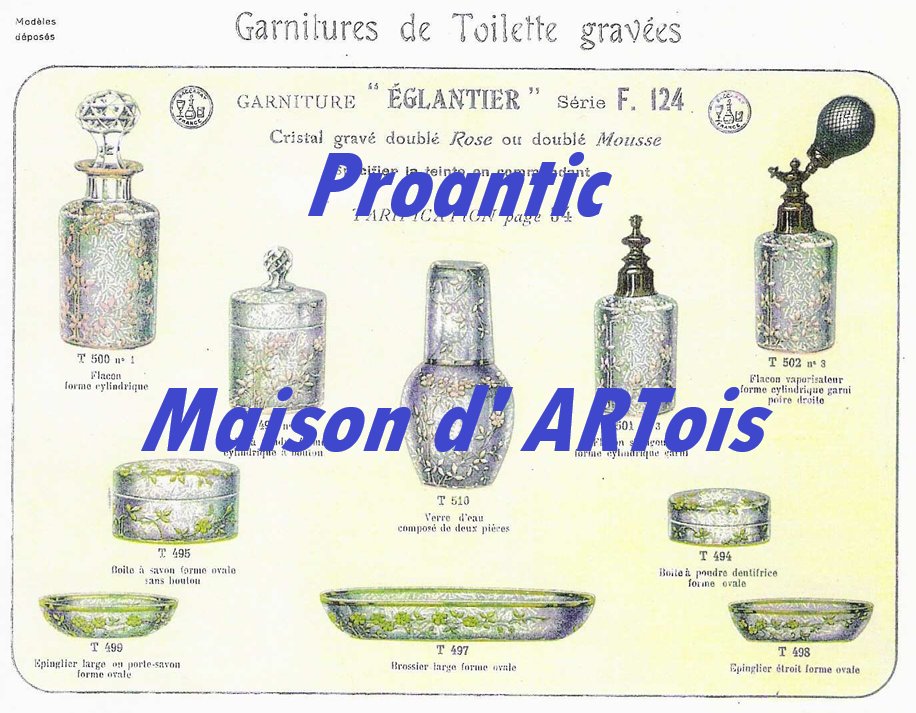 BACCARAT - ancien flacon à parfum en cristal doublé VERT gravé à l'acide, modèle EGLANTIER-photo-8