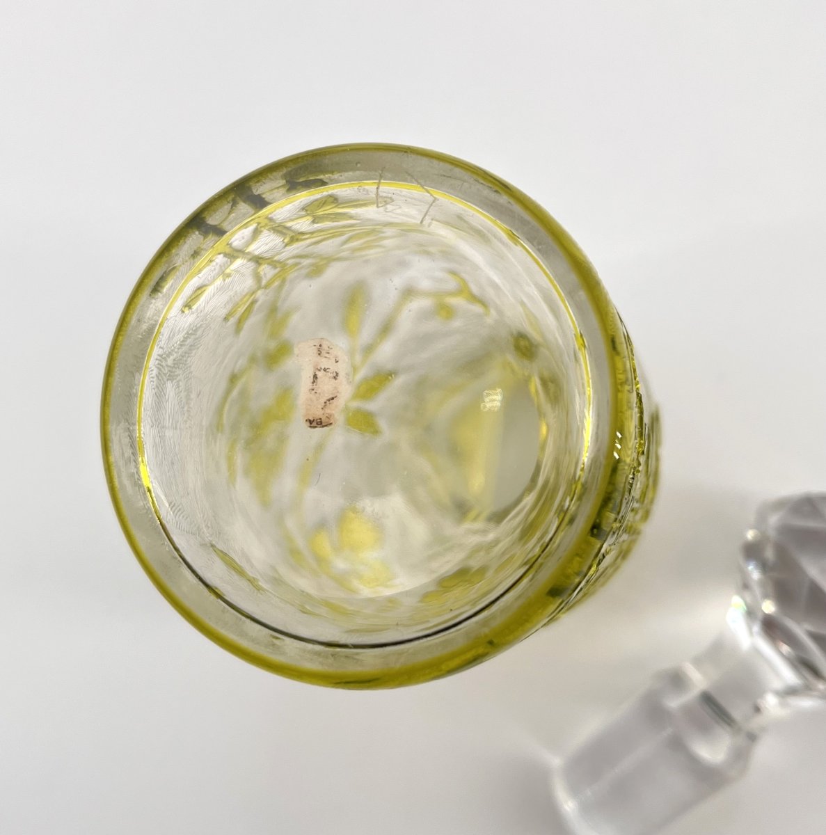 Baccarat - Old Perfume Bottle In Acid-etched Green Lined Crystal, Eglantier Model-photo-7