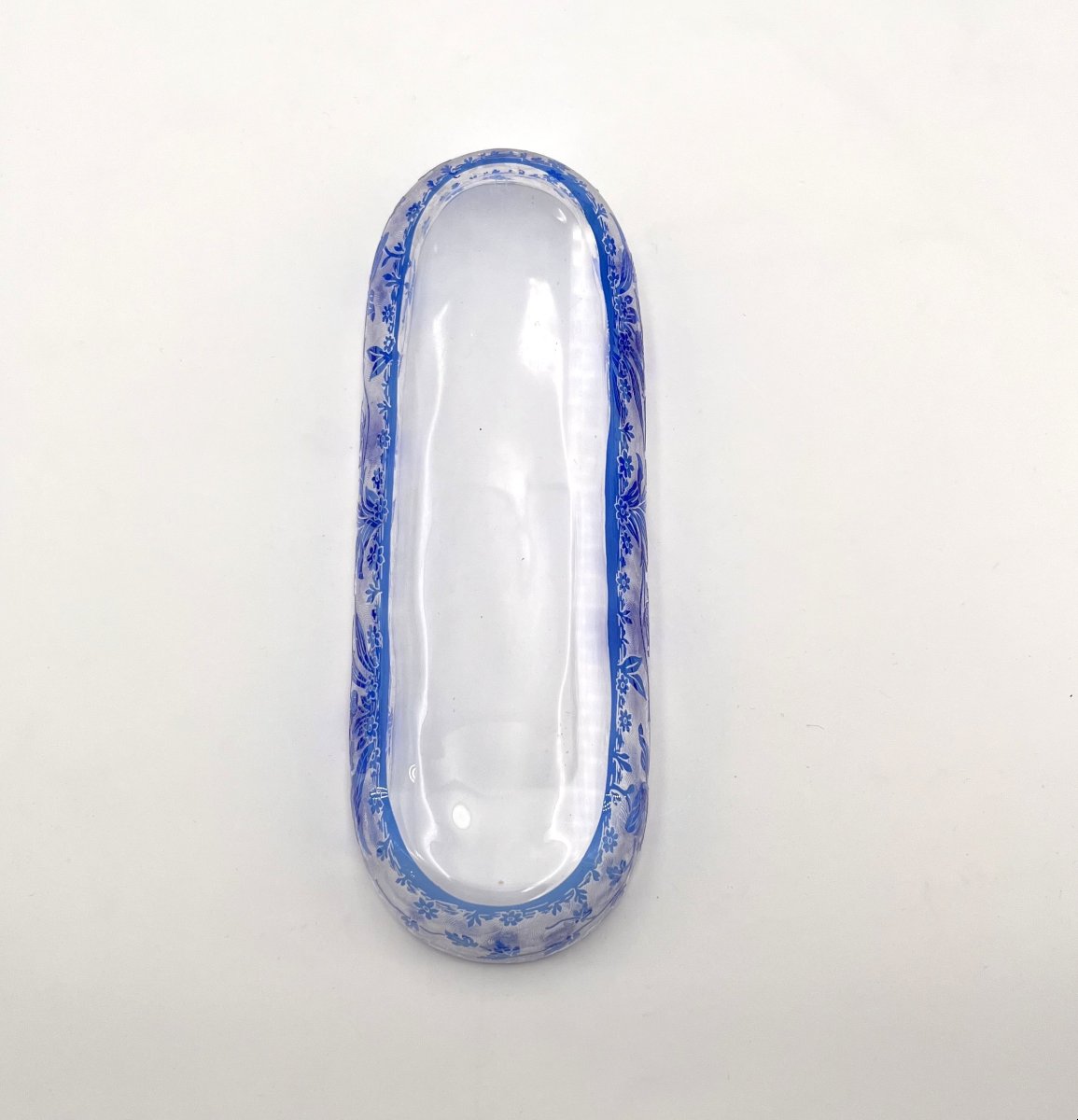 Val Saint Lambert - Acid-etched Crystal Brush / Brush-holder, Orchidées Model-photo-3