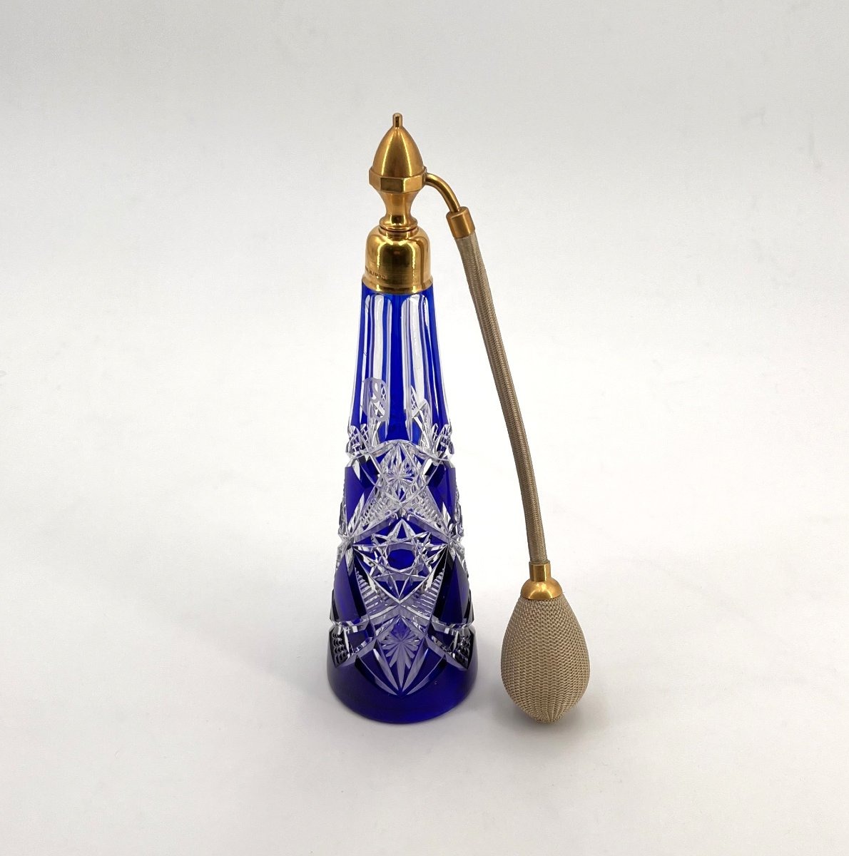 Baccarat - Blue Double-layered Crystal Perfume Atomizer, Lagny Model-photo-2