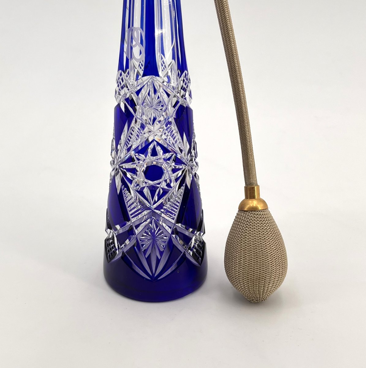 Baccarat - Blue Double-layered Crystal Perfume Atomizer, Lagny Model-photo-3