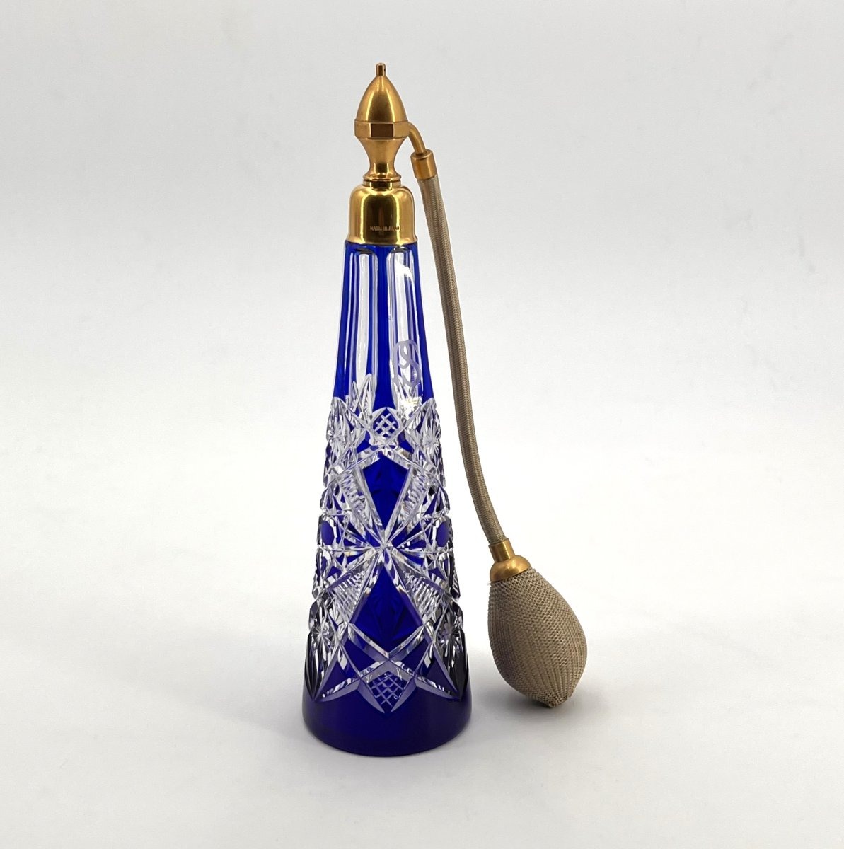 Baccarat - Blue Double-layered Crystal Perfume Atomizer, Lagny Model-photo-2