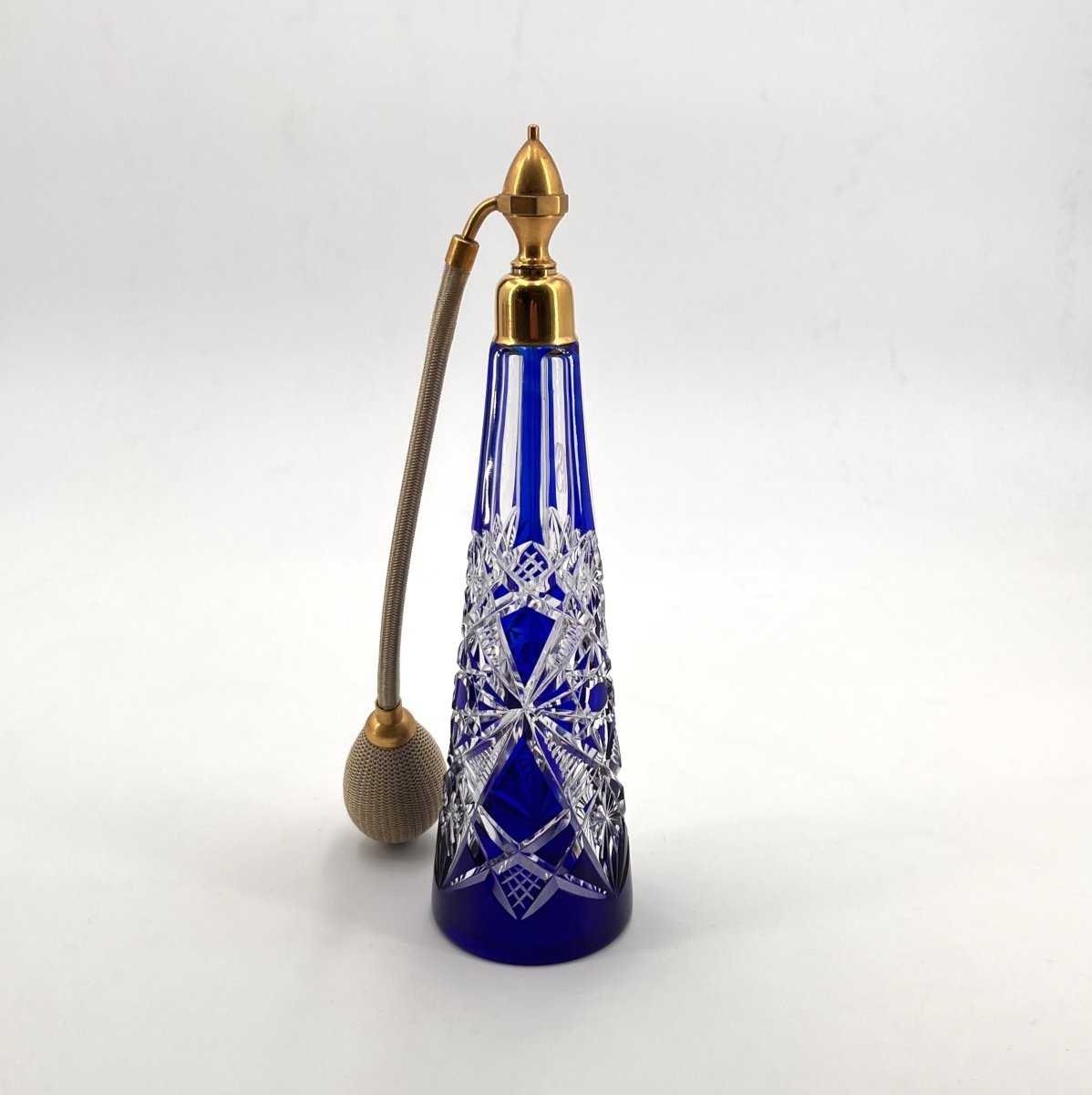 Baccarat - Blue Double-layered Crystal Perfume Atomizer, Lagny Model-photo-3