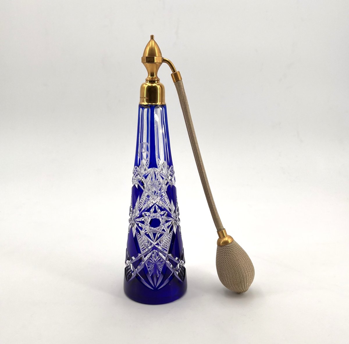 Baccarat - Blue Double-layered Crystal Perfume Atomizer, Lagny Model