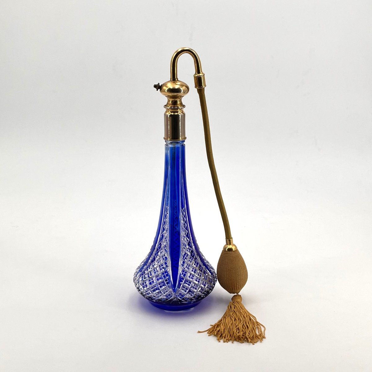 Baccarat - Blue Lined Crystal Perfume Spray Bottle, Stamped