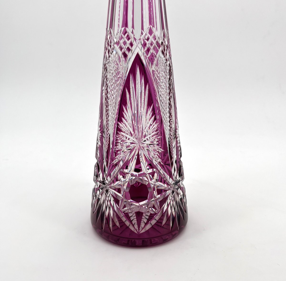 Baccarat - Antique Cut Crystal Decanter Lined With Amethyst 42.5 Cm-photo-2