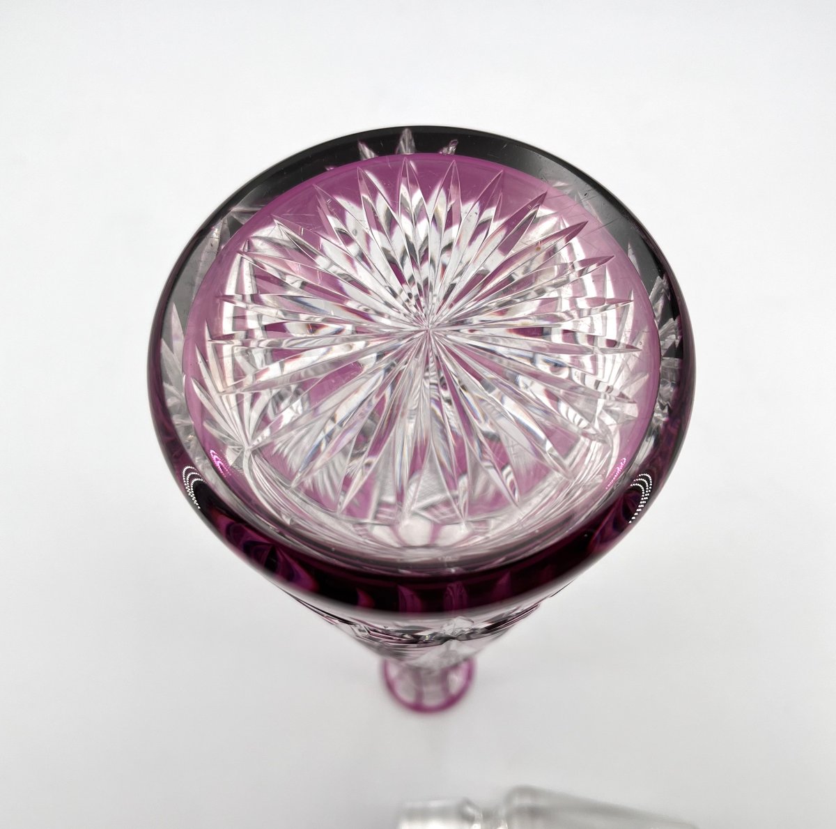 Baccarat - Antique Cut Crystal Decanter Lined With Amethyst 42.5 Cm-photo-6