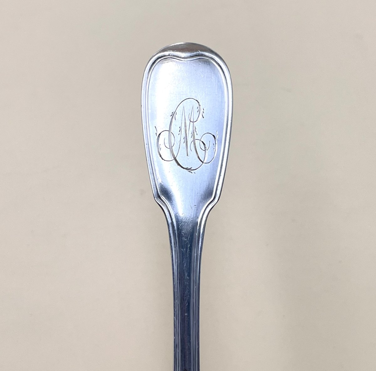 Cuillère saupoudreuse en argent massif, poinçons fermiers généraux, Paris 1787-photo-5