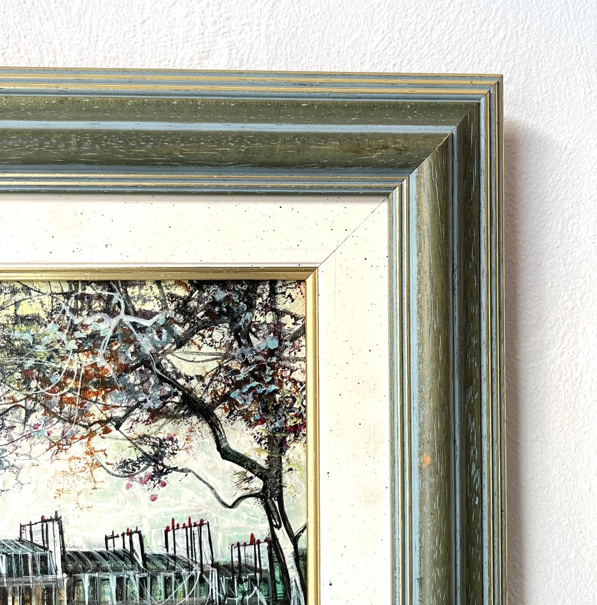 CLAUDE DUMONT - huile sur toile, vue de Paris, l'île Saint Louis et le vieux pont Marie-photo-4