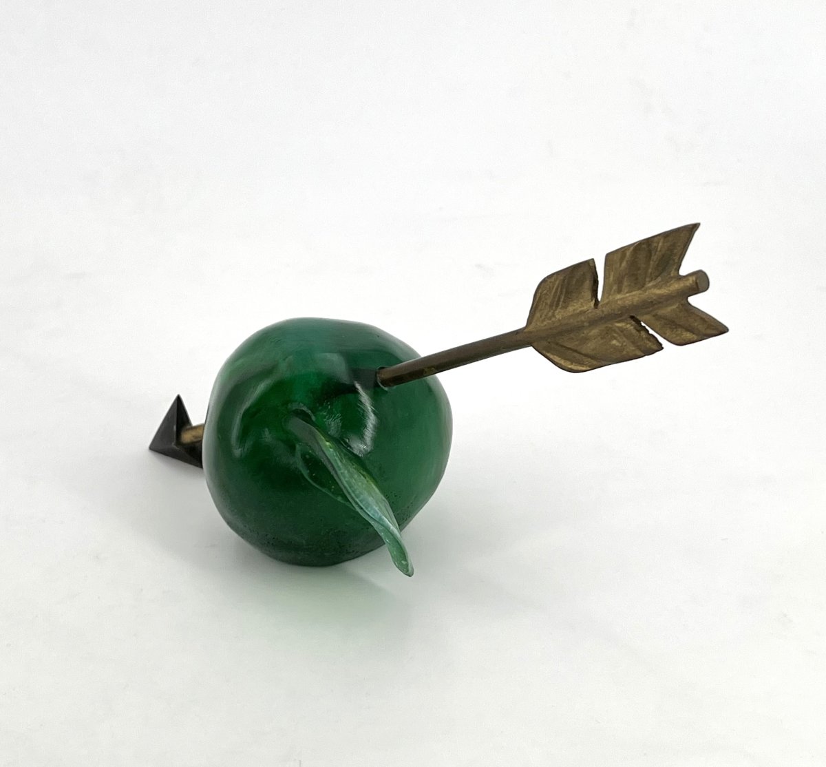 "apple" Sculpture Made Of Glass Paste, Signed By Daum France And Hilton Mac Connico-photo-3
