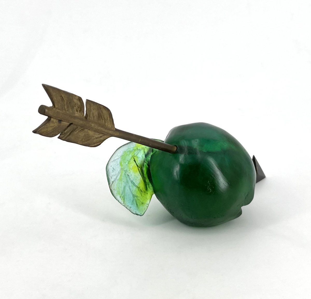 "apple" Sculpture Made Of Glass Paste, Signed By Daum France And Hilton Mac Connico-photo-4