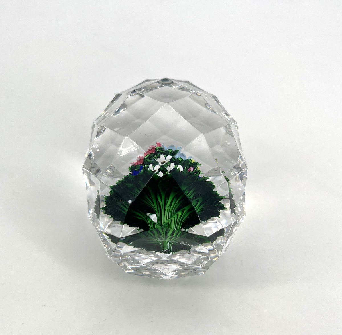 boule presse papier sulfure ARTIFICE en cristal de SAINT LOUIS signé-photo-4