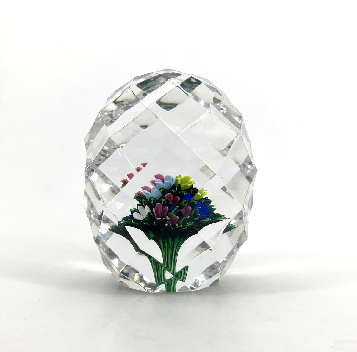 boule presse papier sulfure ARTIFICE en cristal de SAINT LOUIS signé