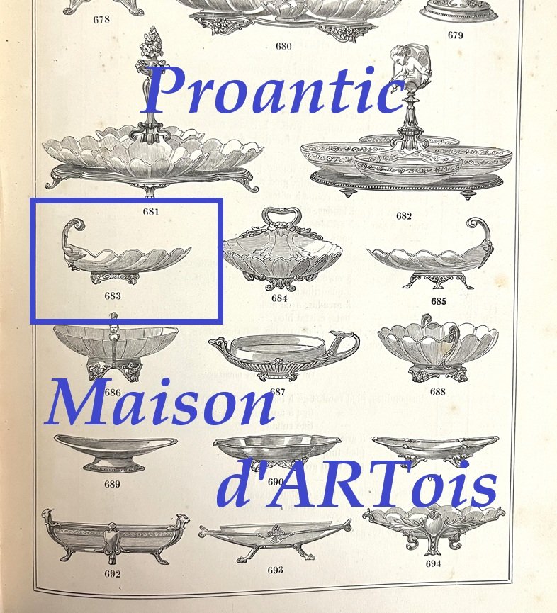 CHRISTOFLE - paire de raviers coquille en cristal et métal argenté, année 1862-photo-4