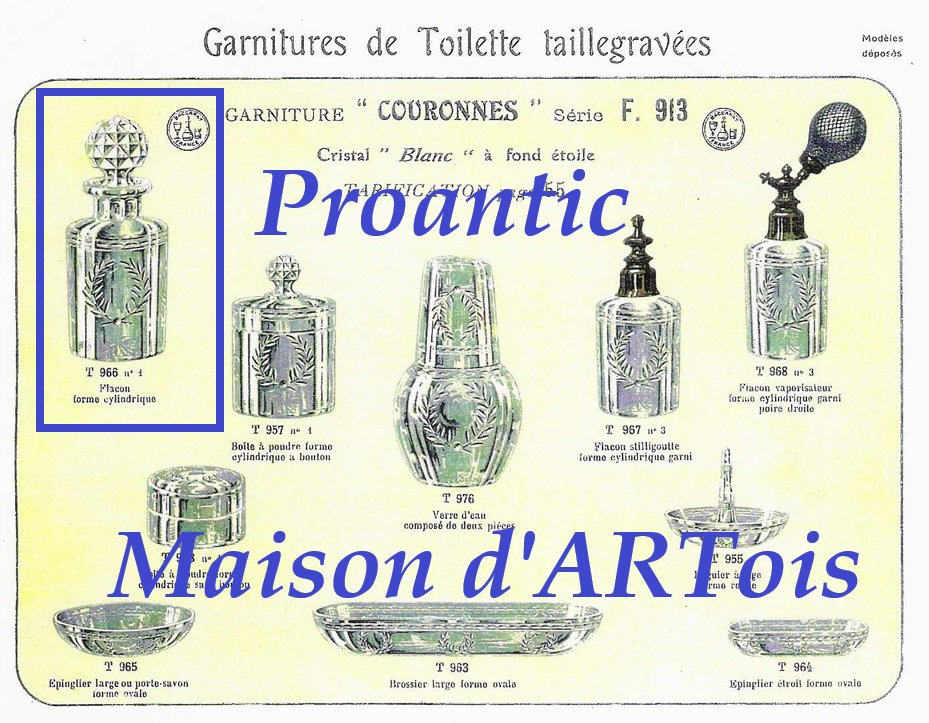 BACCARAT - ancien flacon à parfum en cristal taillé - modèle COURONNES (de laurier) - 17 cm-photo-4