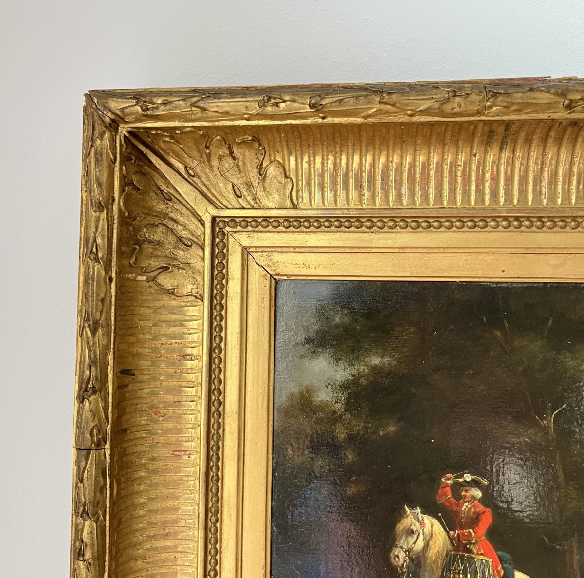 Auguste Sébastien Bénard - Oil On Panel, Signed - The King's Musketeers - 19th Century-photo-5