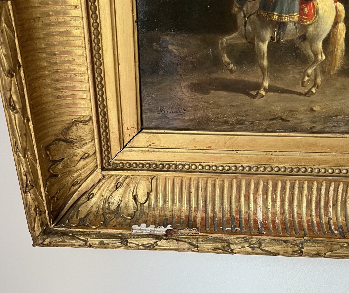 Auguste Sébastien Bénard - Oil On Panel, Signed - The King's Musketeers - 19th Century-photo-7