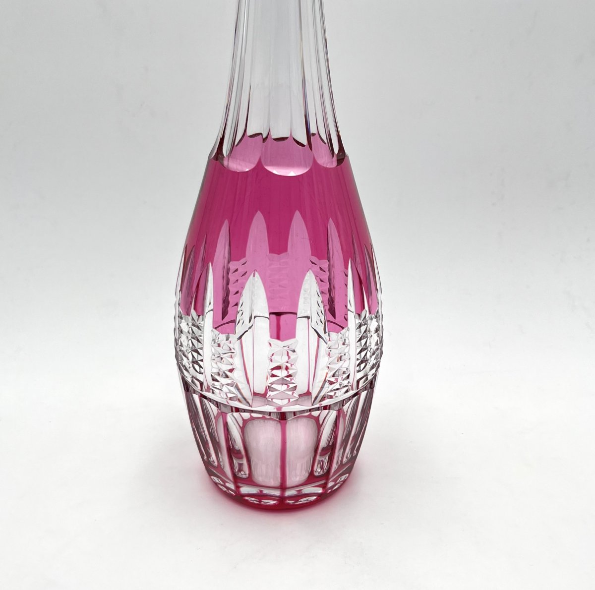 BACCARAT - carafe en cristal taillé doublé rose, modèle AUSTERLITZ- 44,5 cm-photo-4