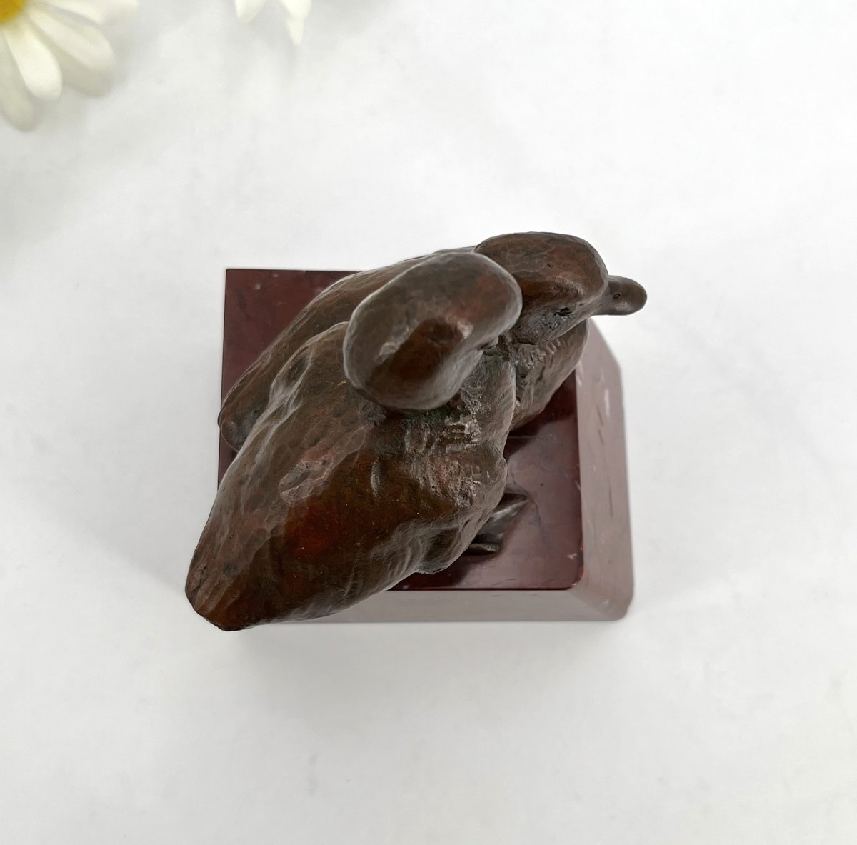 Bronze Animal Sculpture Depicting Ducklings, 14 Cm-photo-3