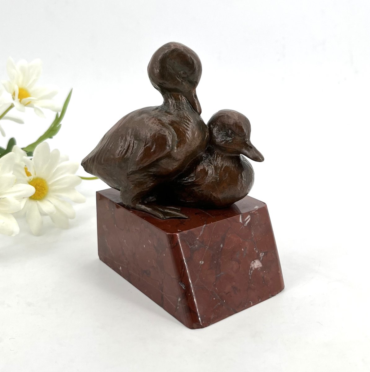 Bronze Animal Sculpture Depicting Ducklings, 14 Cm