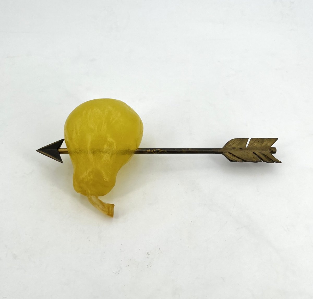 "pear" Sculpture Made Of Glass Paste, Signed By Daum France And Hilton Mac Connico-photo-2
