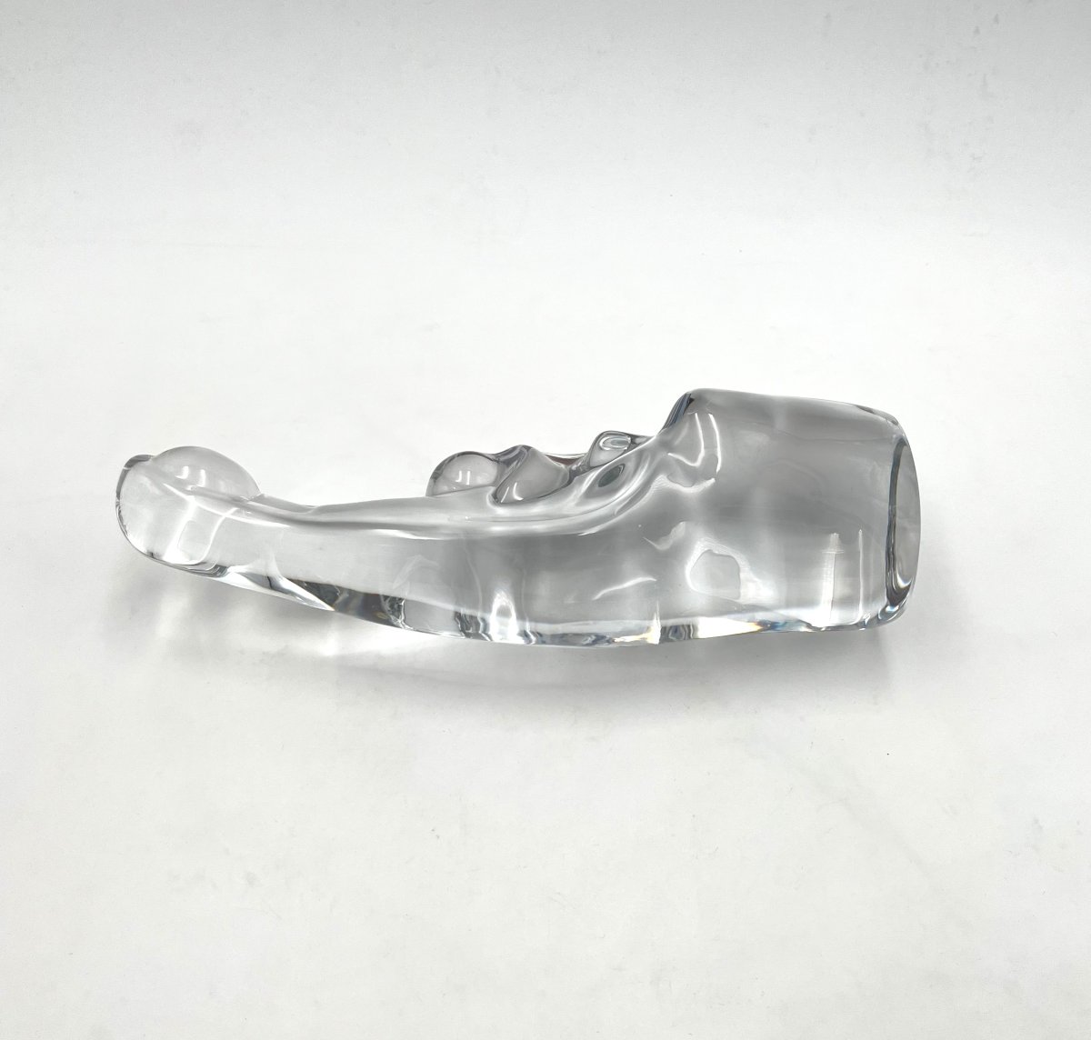 DAUM FRANCE - sculpture / statue de la Vierge à l'enfant en cristal signé 26 cm-photo-5
