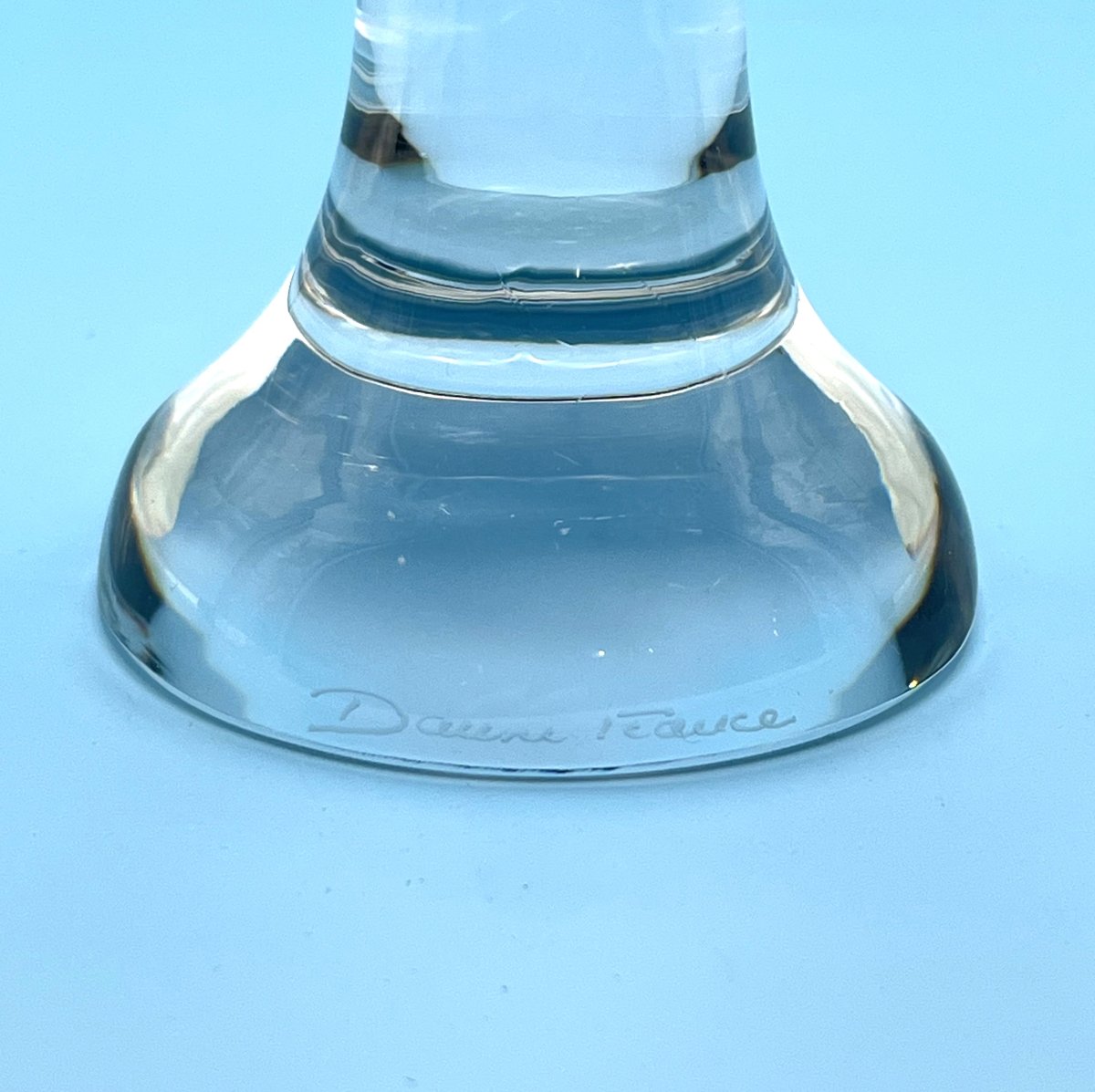 DAUM FRANCE - sculpture / statue de la Vierge à l'enfant en cristal - signée - 29 cm-photo-2