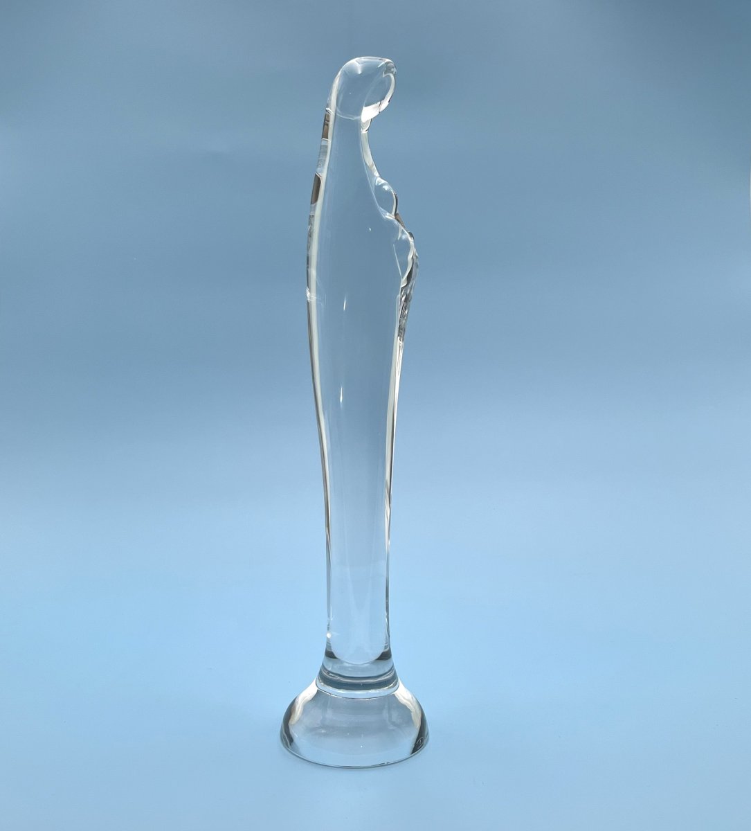 DAUM FRANCE - sculpture / statue de la Vierge à l'enfant en cristal - signée - 29 cm-photo-1