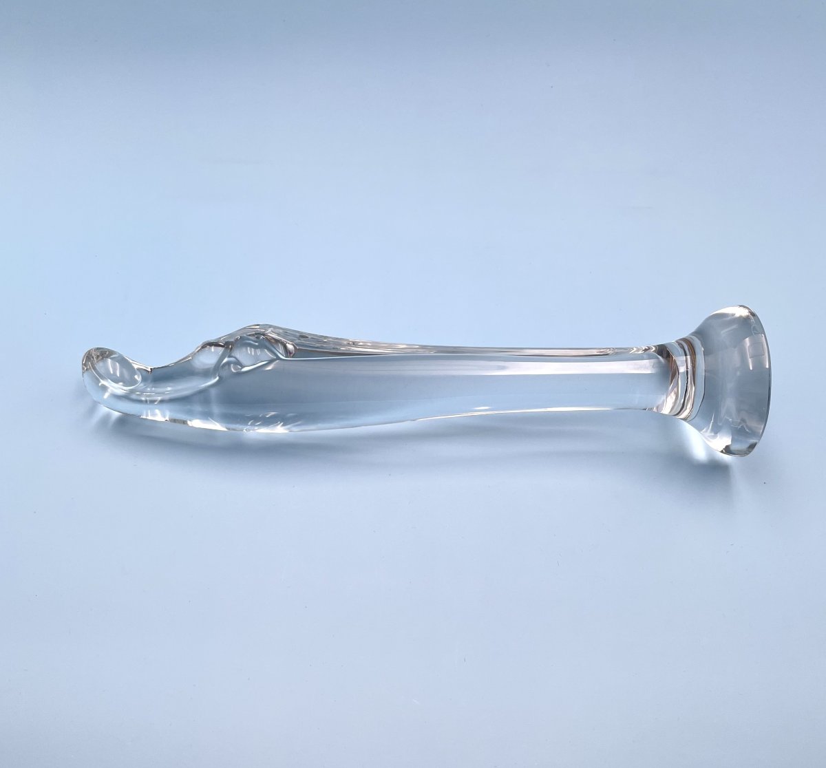 DAUM FRANCE - sculpture / statue de la Vierge à l'enfant en cristal - signée - 29 cm-photo-2