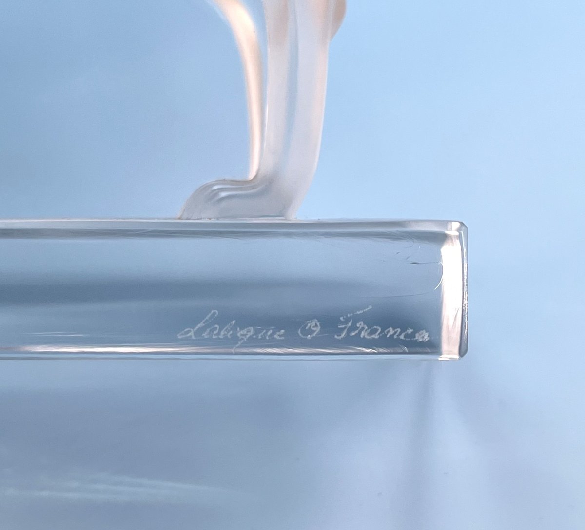 Lalique - "lévrier" Crystal Sculpture - Signed - "perceval" Model - 27 Cm-photo-2
