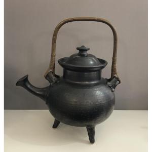 Large Ceramic Tripod Teapot Signed Jean Marais (1913-1998) Circa 1970