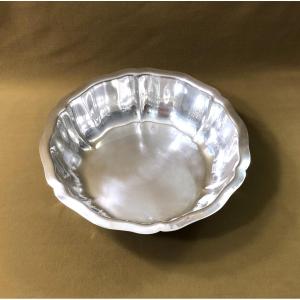Minerve Solid Silver Salad Bowl / Vegetable Bowl, Model With Scalloped Edge.