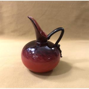 ancien pichet / verseuse ART DECO en verre marmoréen signé SCHNEIDER