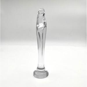 Daum - Sculpture / Statue Of The Virgin And Child In Crystal Signed 28 Cm