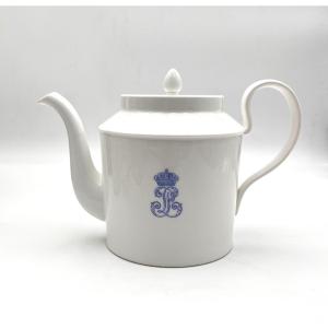 Manufacture Royal De Sevres - Teapot Louis Philippe Porcelain Signed Chateau De Compiegne 1845
