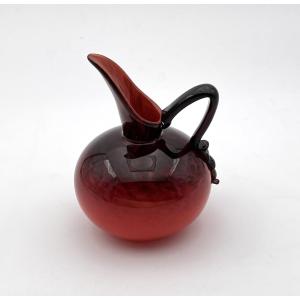 CHARLES SCHNEIDER / LE VERRE FRANÇAIS - pichet en verre marmoréen signé - époque ART DECO