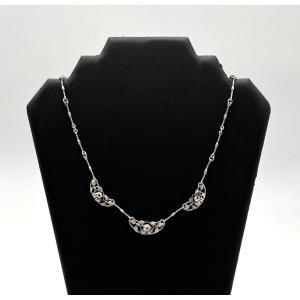 JULES DEON - collier en argent massif d'époque ART DECO - bijoux ancien