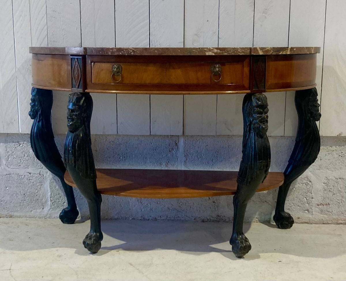 Console bustes pattes de lion 