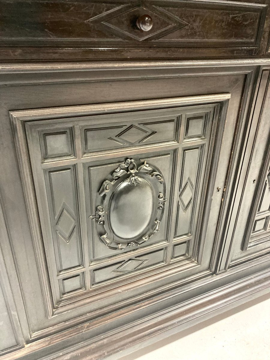 Bibliothèque bois noirci -photo-2