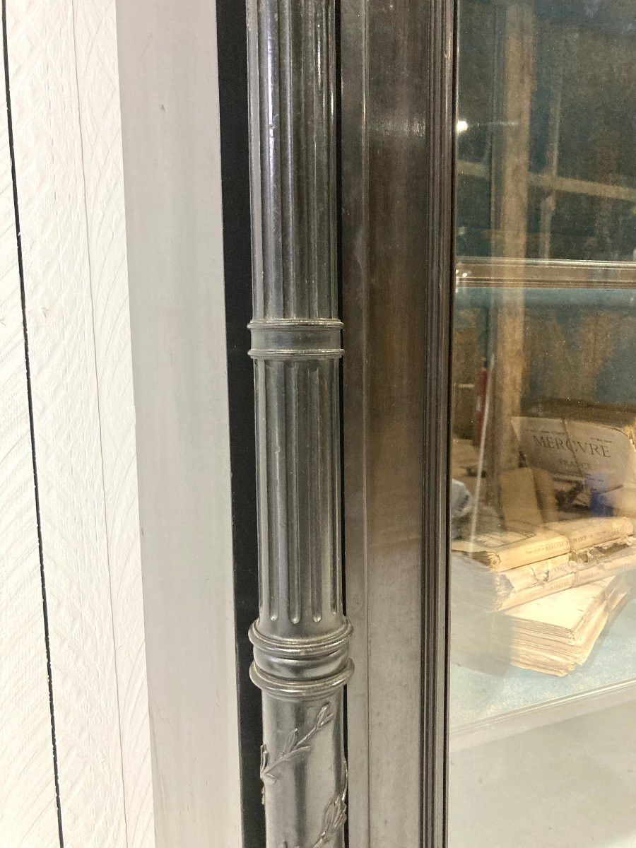 Bibliothèque bois noirci -photo-6