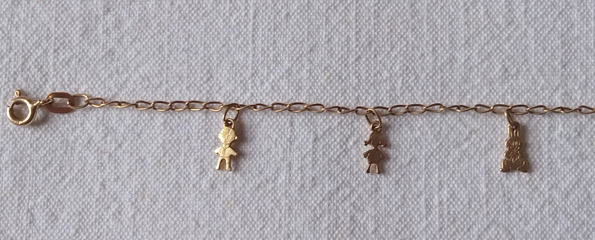 Bracelet personnages et animaux or 18kt-photo-3