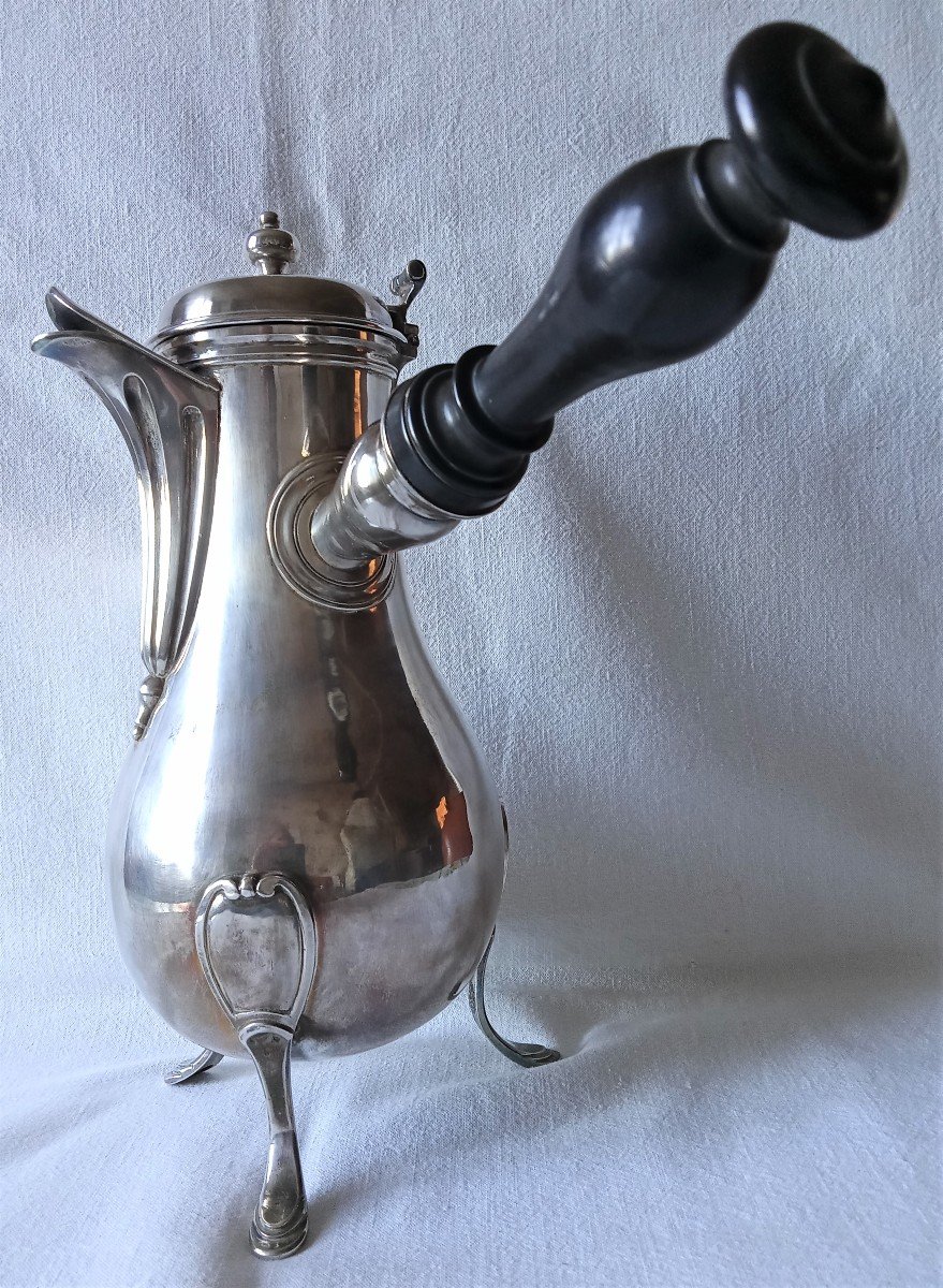 18th Century Solid Silver Jug Coffee Maker, Louis XVI Period Dated 1787-photo-2