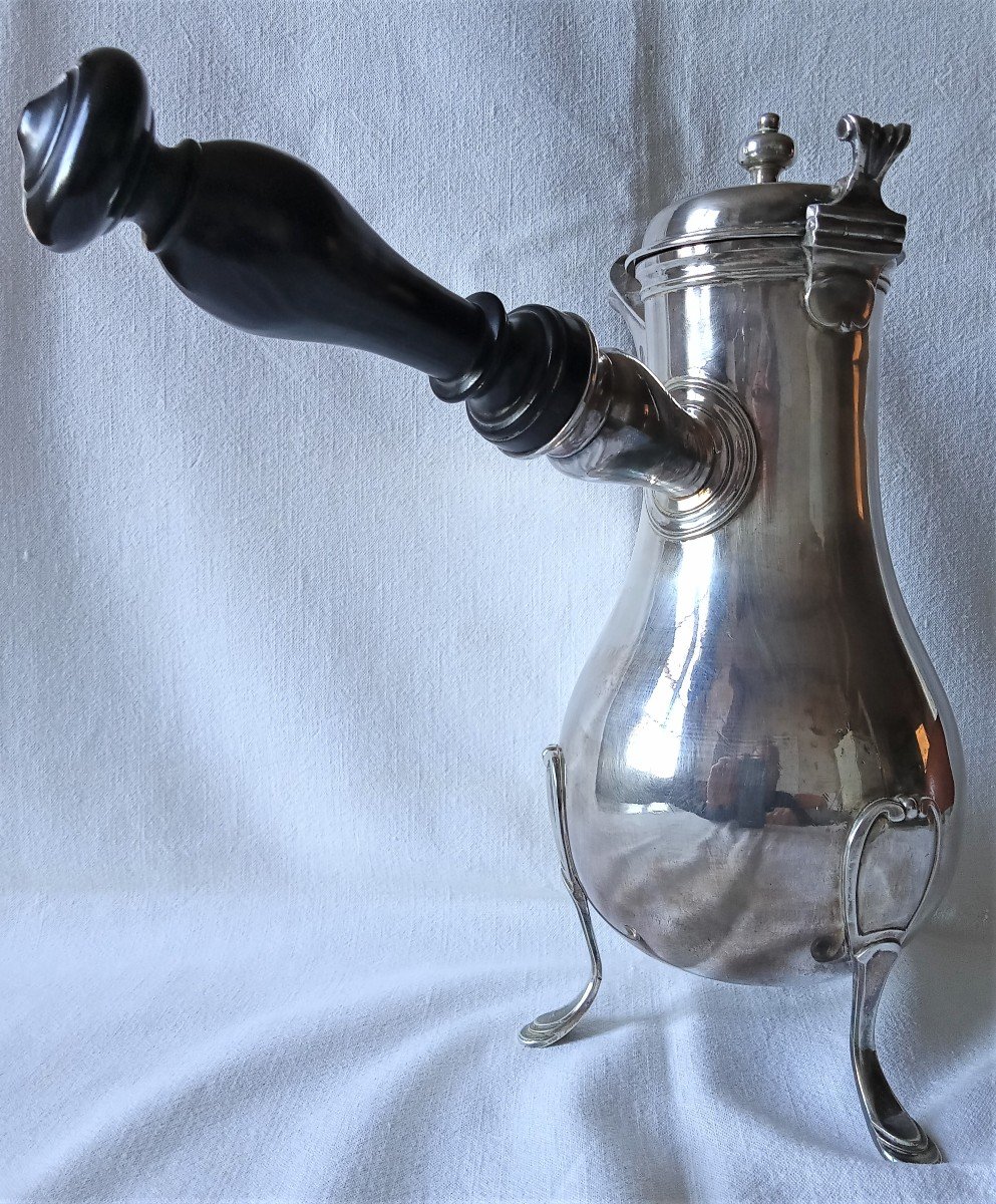 18th Century Solid Silver Jug Coffee Maker, Louis XVI Period Dated 1787-photo-3