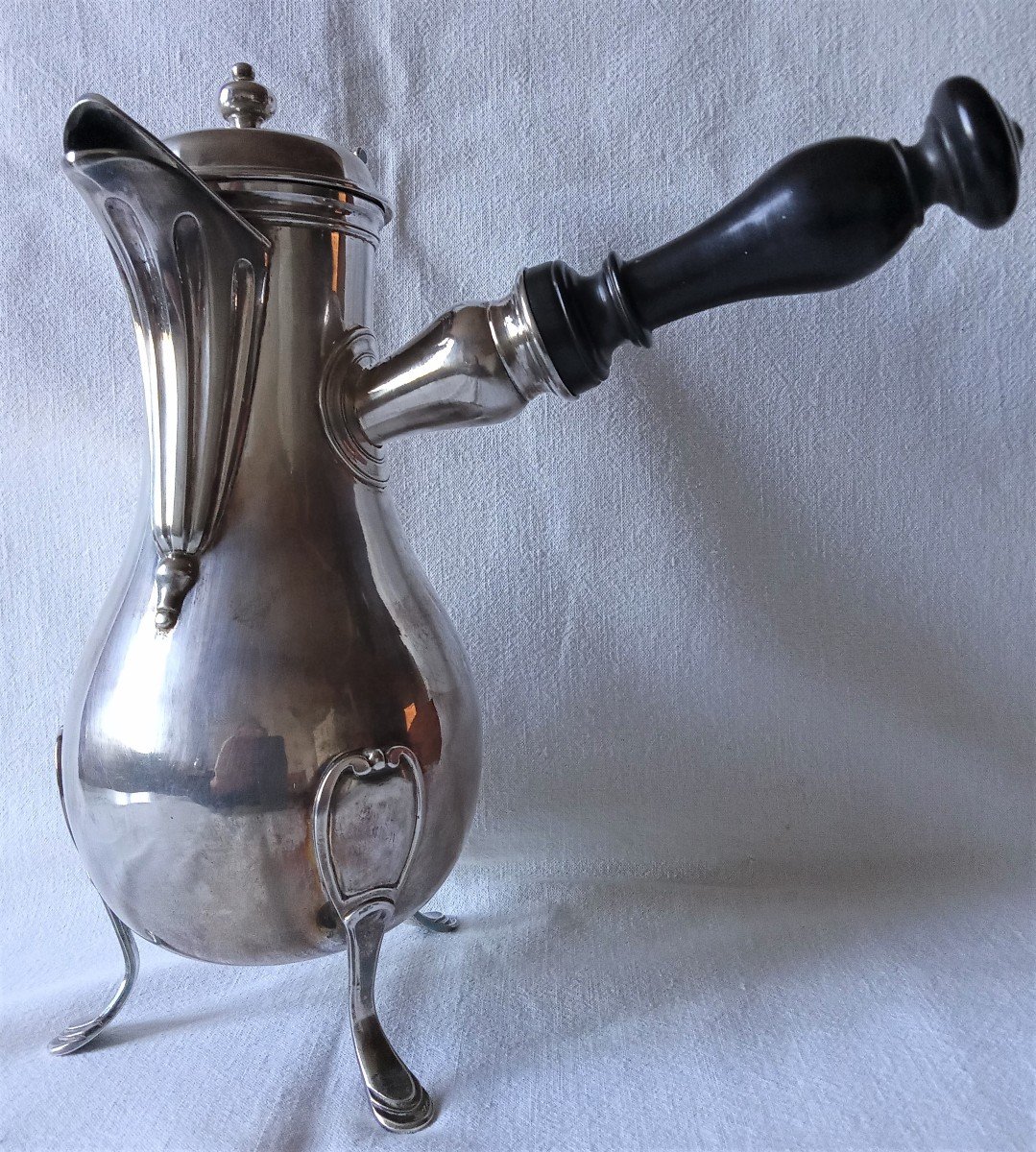 18th Century Solid Silver Jug Coffee Maker, Louis XVI Period Dated 1787