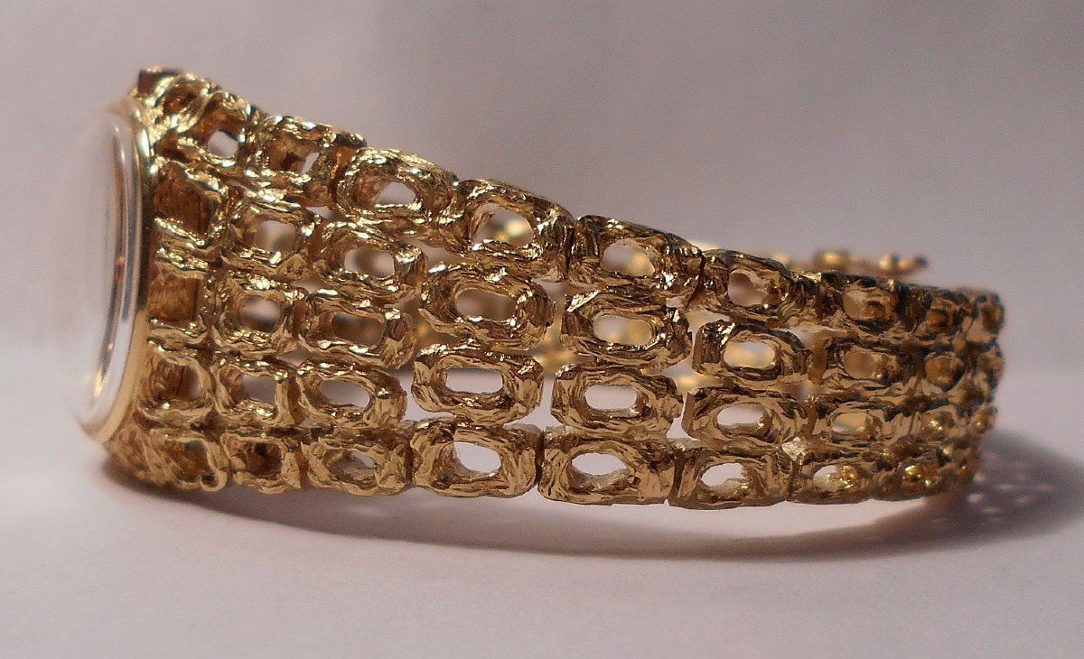 Ladies Bracelet Watch. Omega. Solid Gold. "golden Mesh" Collection. Gilbert Albert. Circa 1964.-photo-2