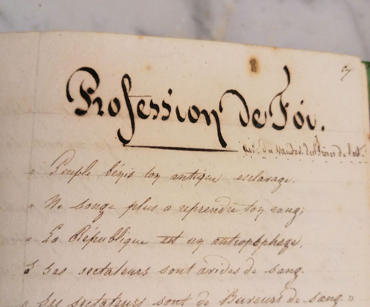 Very Rare Manuscript Collection Of Revolutionary Songs From The Trois Glorieuses. July 1830.-photo-1