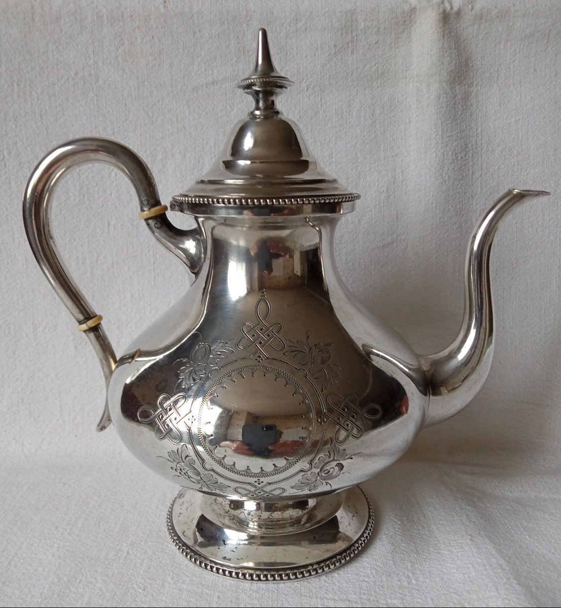 German Sterling Silver Teapot. Schwäbisch Gmünd 1850 Dominik Koett