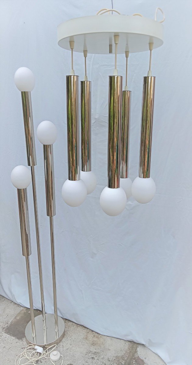 Floor Lamp Chandelier Gaetano Sciolari Vintage 1960 1970