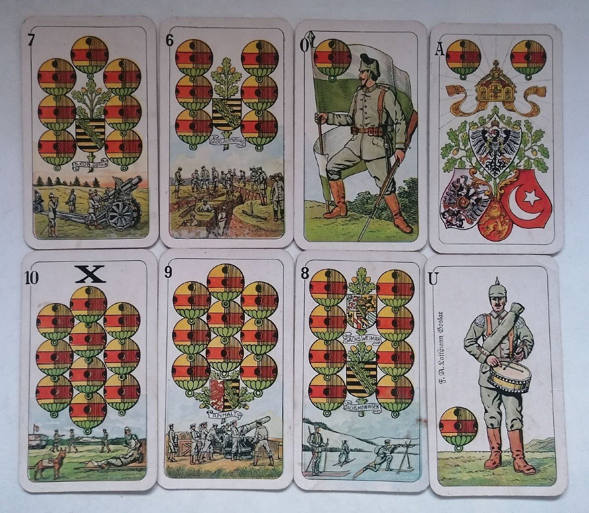 German Army Playing Card. Deutsche Heereskarte. German Army Playing Cards 14/18. Wwi-photo-3