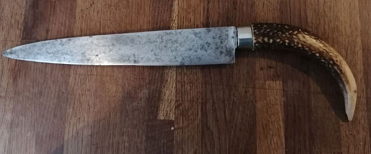 Very Old Large And Impressive Venison Cutting Kitchen Knife
